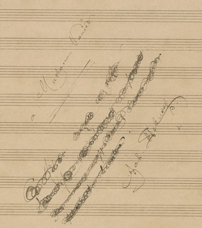 Figure 11 : Dédicace de Debussy à Madame Vasnier sur la page titre de Caprice (manuscrit autographe).